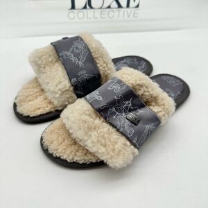 Australia Luxe Collective - Muchas Luxe Shearling Slipper Slides - size 6 NWT